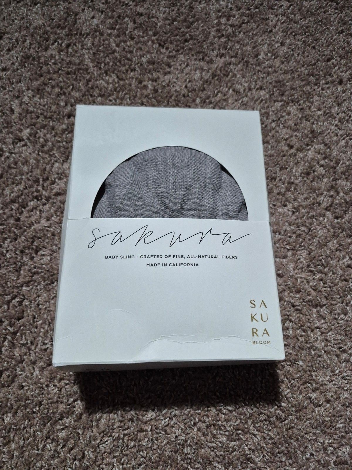 Sakura bloom linen ring sling new in box - sterling