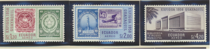 Ecuador Stamps Scott #C331 To C333, Mint Hinged