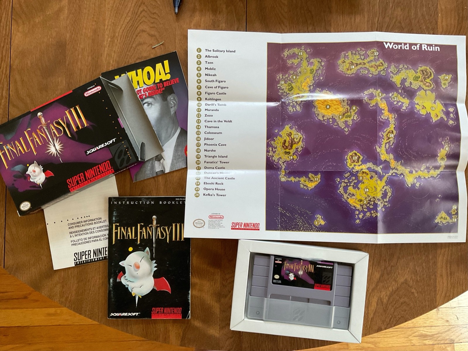 Final Fantasy III (Nintendo SNES, 1994) CIB Complete in Box, original from 1994