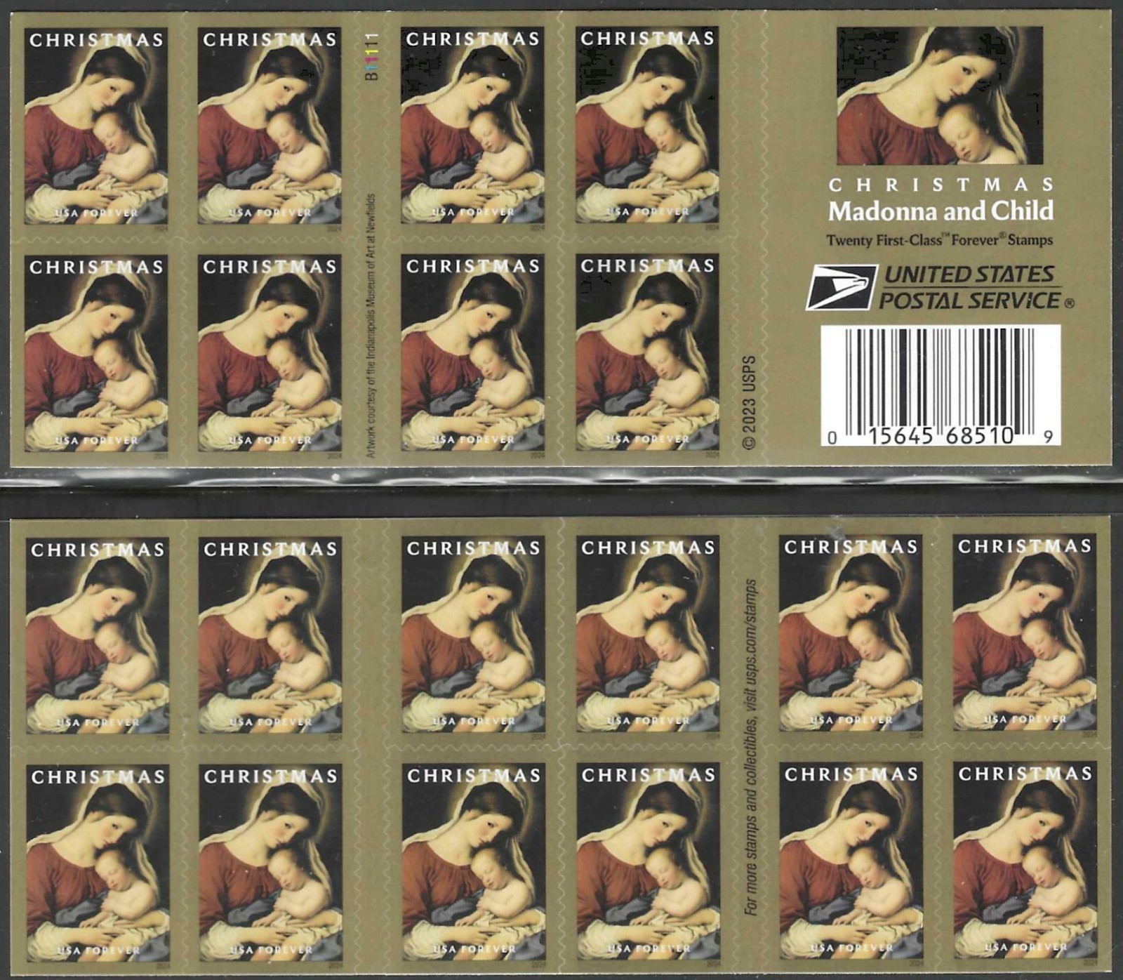 SC#5940 - Madonna & Child Booklet of 20 MNH