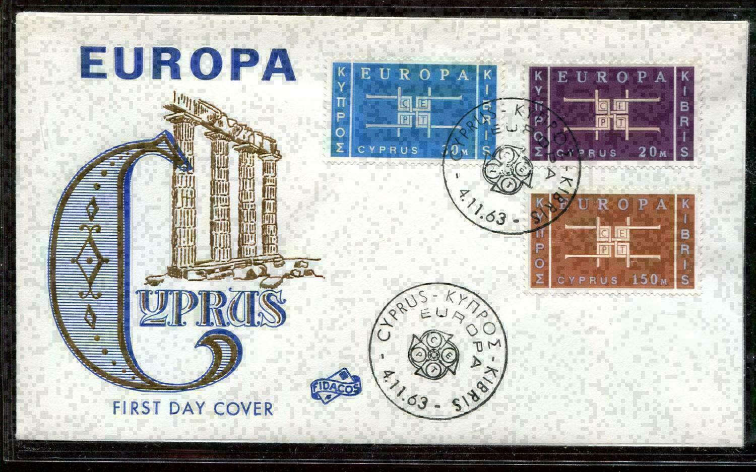 Cyprus No. 225 - 227 FDC Europe/CEPT Jewelry-FDC (#70782)