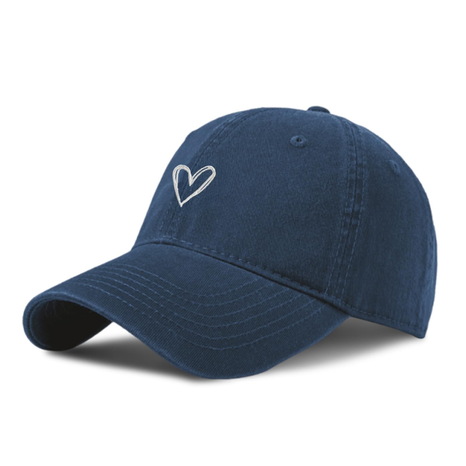 Pairxily Vintage Heart Embroidered Distressed Adjustable Baseball Cap for Women