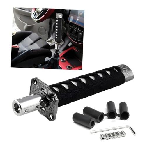 Samurai Sword Shift Knob, Automotive Katana Manual Transmission Black+White