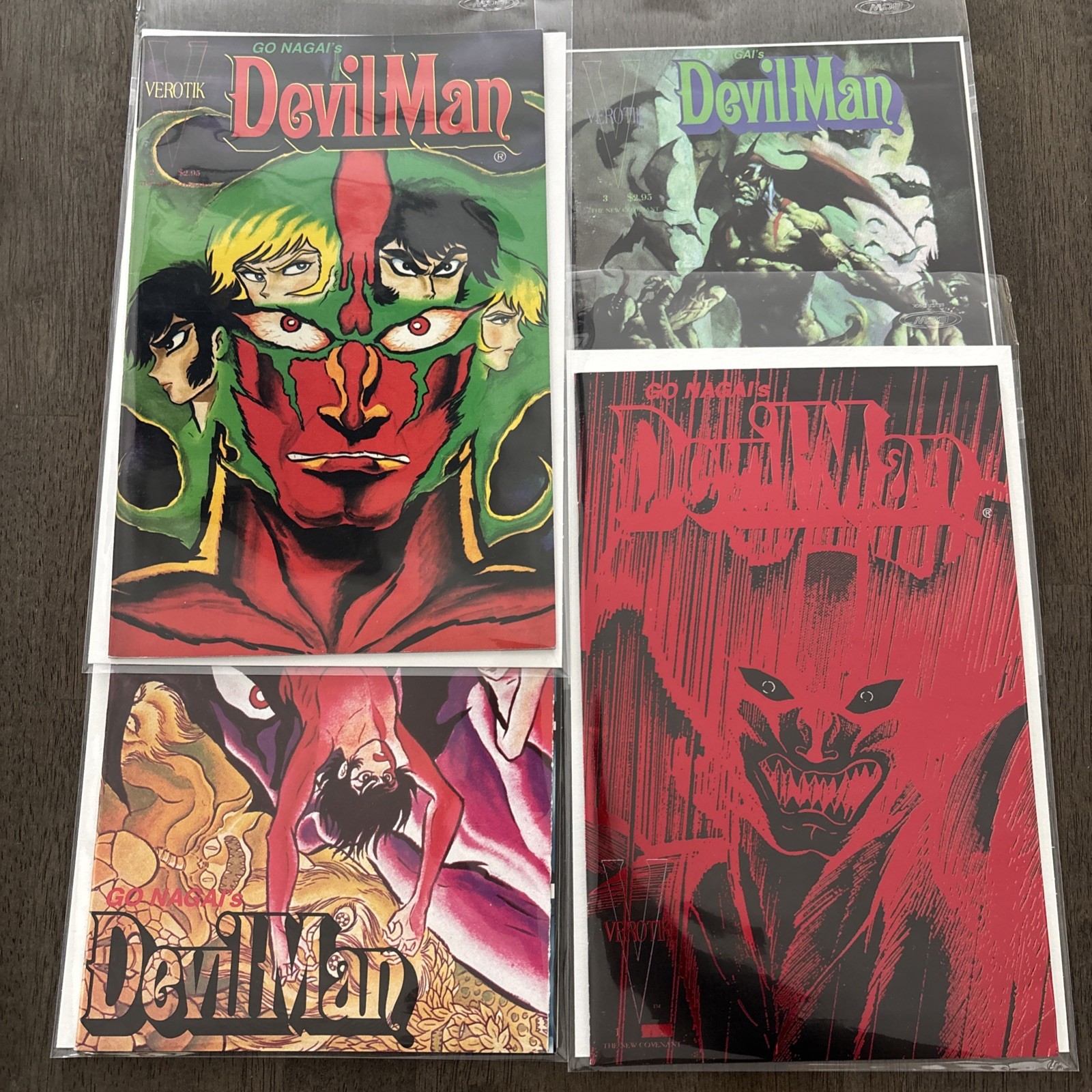 Devilman #1 ,2 ,3 and San Diego comicon Fold Out Go Nagai art VEROTIK 1995