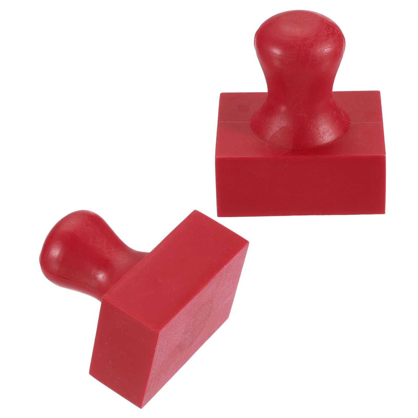 40x30mm Stamp Rubber Round Handle, 2 Pcs Rubber Stamp Mounts, Red
