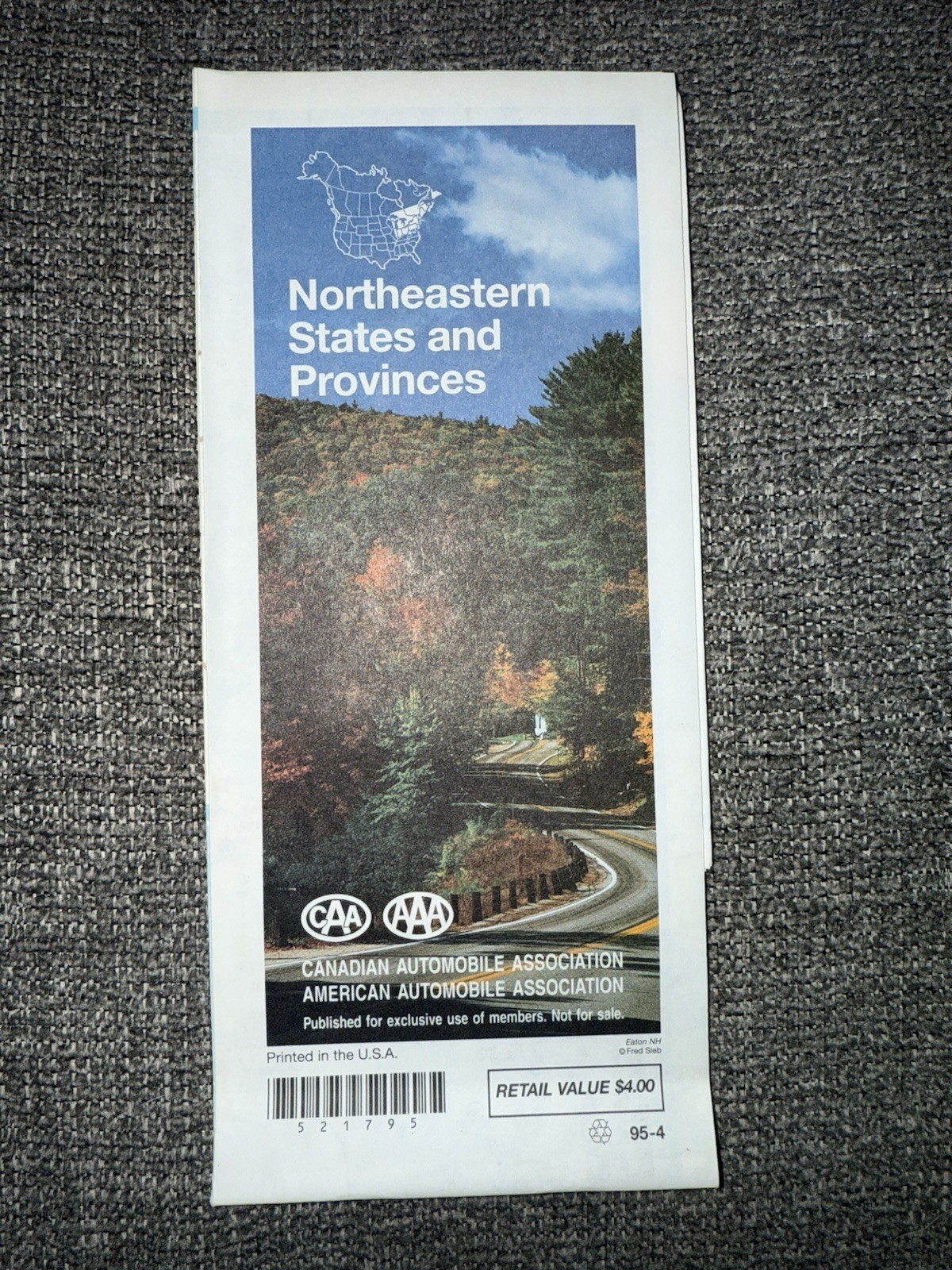 Northeastern States and Provinces Map Canadian Automobile Association AAA