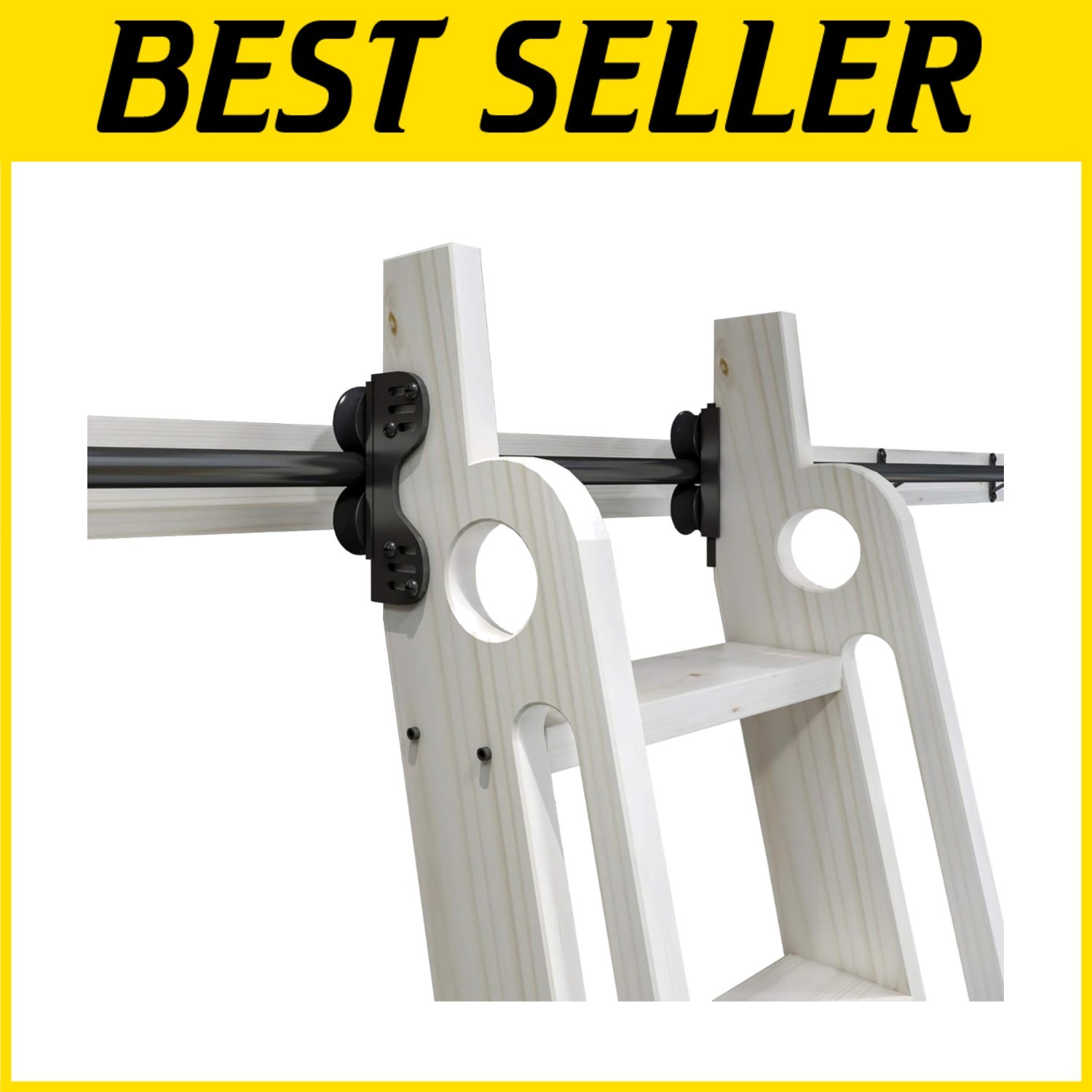 Full Set Black Rolling Library Hardware - No Ladder