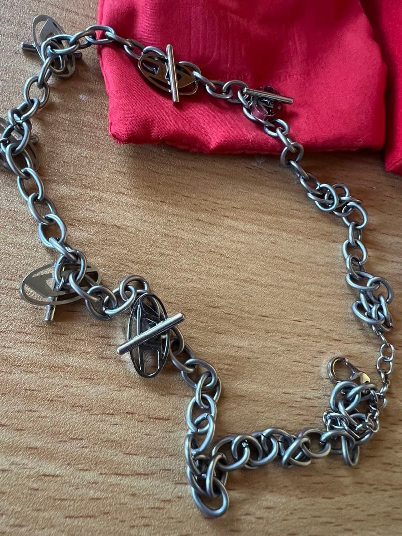 Diesel Men Stainless Steel Necklace Lobster Clasp Closure Dx1435 Almost unused