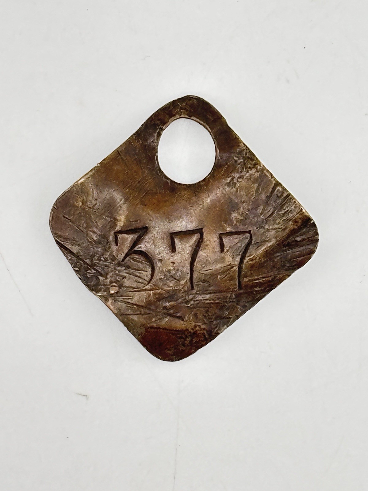 Antique Hand-Forged Copper Miner’s Tool Tag | Primitive Industrial ID Token