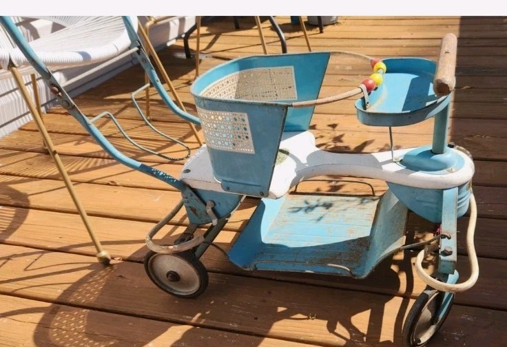 Vintage 1940s Taylor-Tot Reclining Baby Walker Stroller