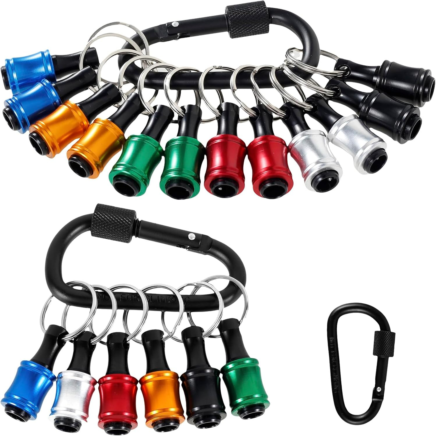 18Pcs Bit Holder Key Chain, 1/4inch Hex Shank Bit Holder, Portable Socket Dri...