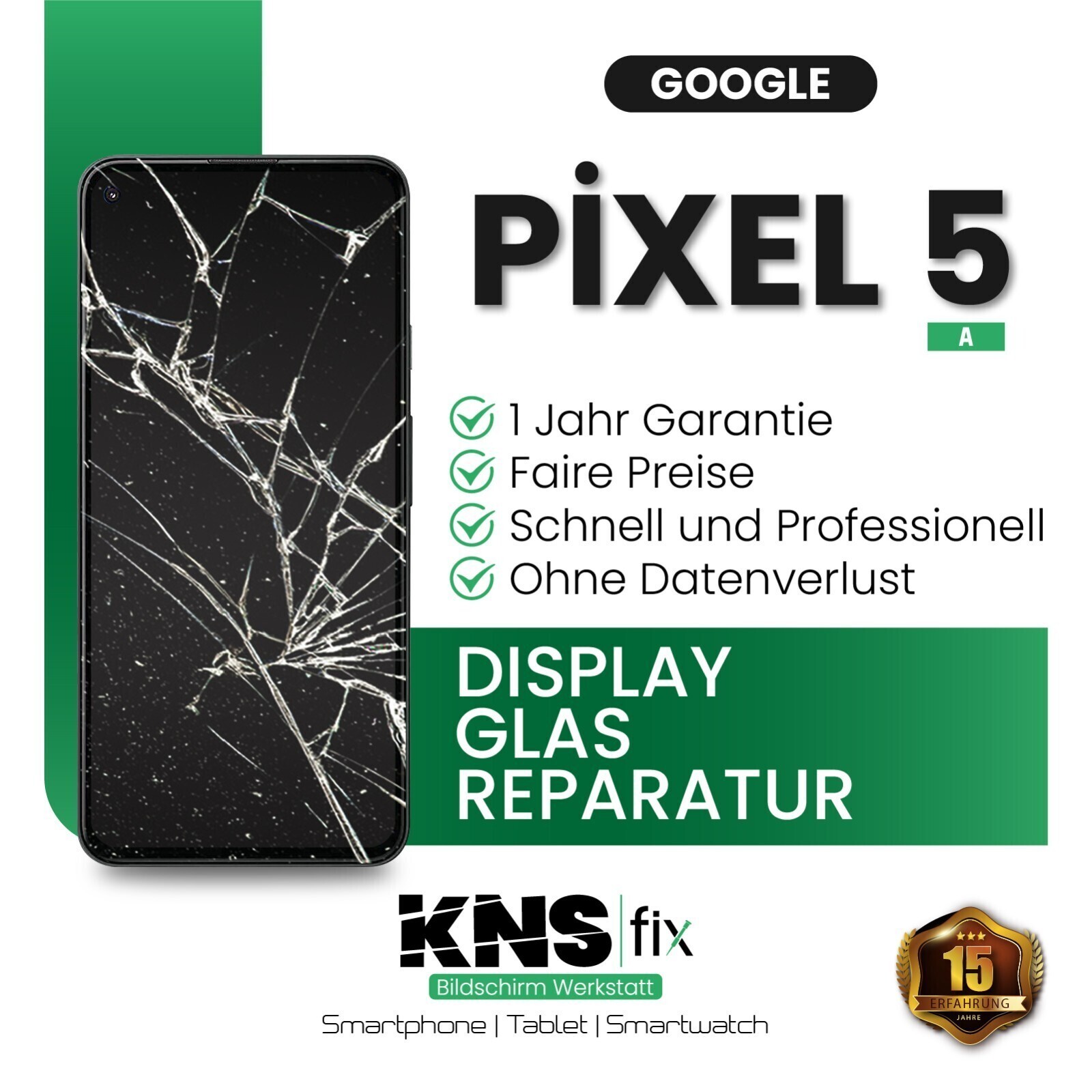 Google Pixel 5A Display Front Glass Repair Exchange Eb 24 Hours