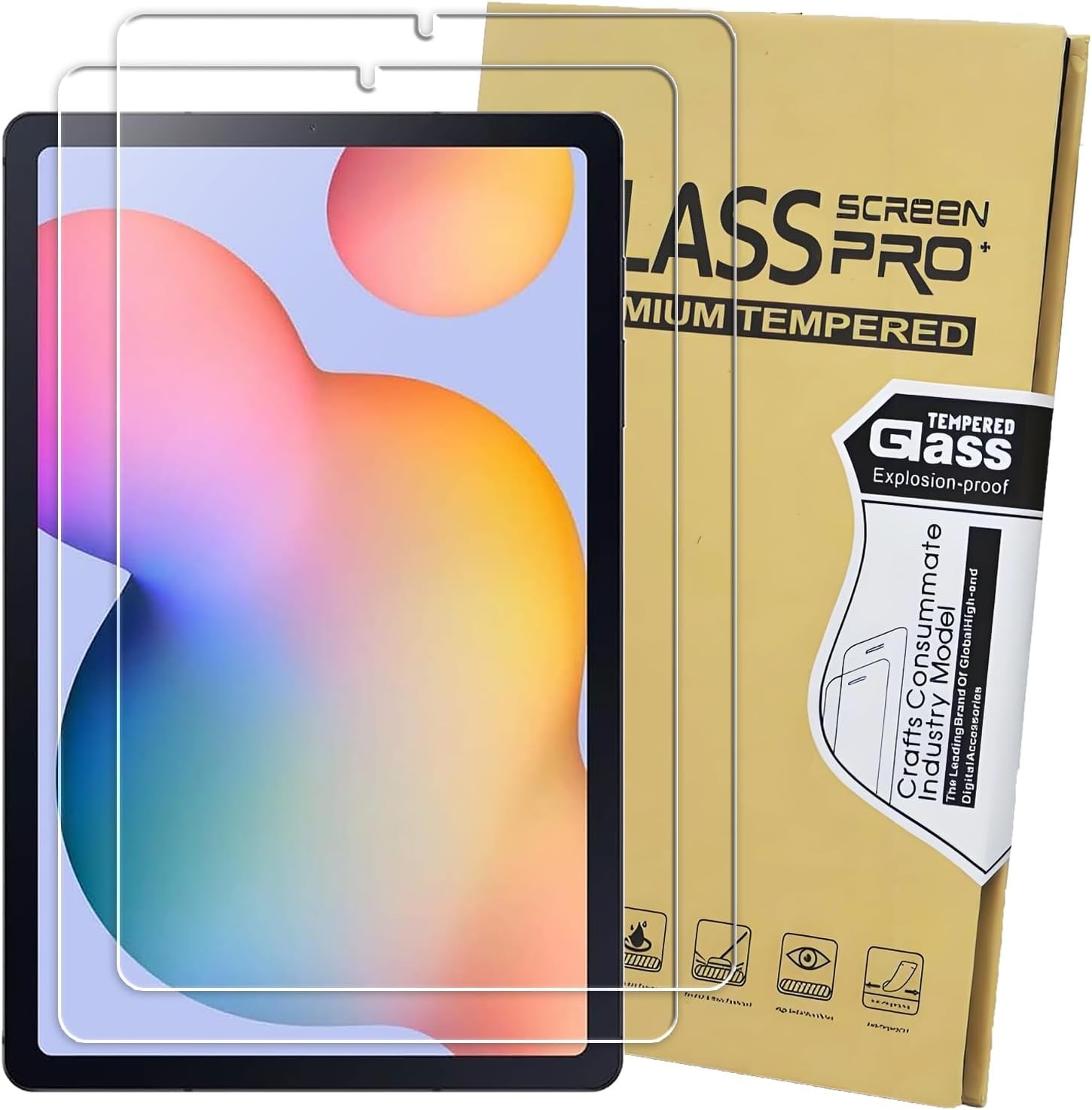 Case for Samsung Galaxy Tab S6 Lite 10.4 Inch with Tempered Glass Screen Protect