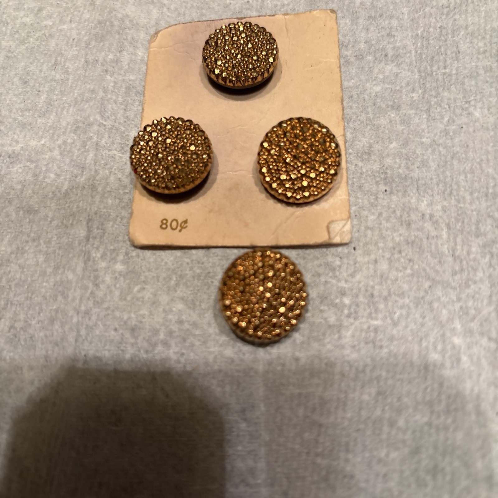 Vintage B. Blumenthal & Co. Gold 2-Hole Flat Round Sewing Buttons Germany