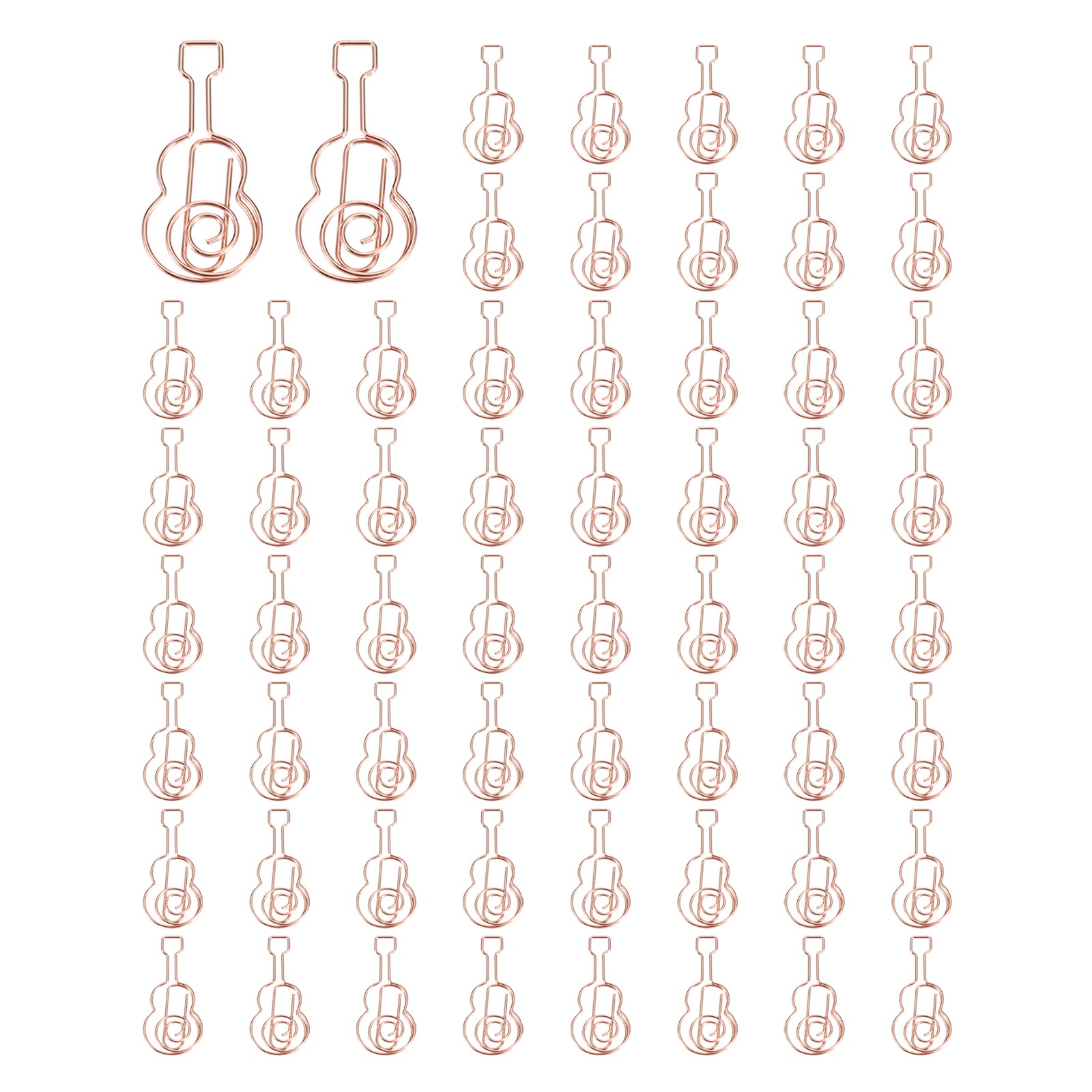 60pcs Cute Guitar Shaped Staple for Fun Rose Gold Supplies