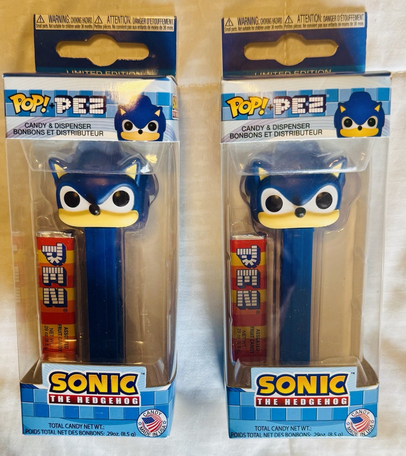 Funko Pop PEZ Sonic The Hedgehog Candy Dispenser Limited Edition Lot of 2