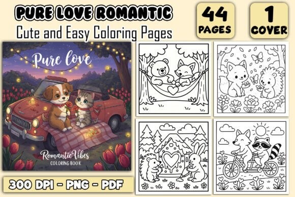 pure love Romantic Coloring Book for all ages