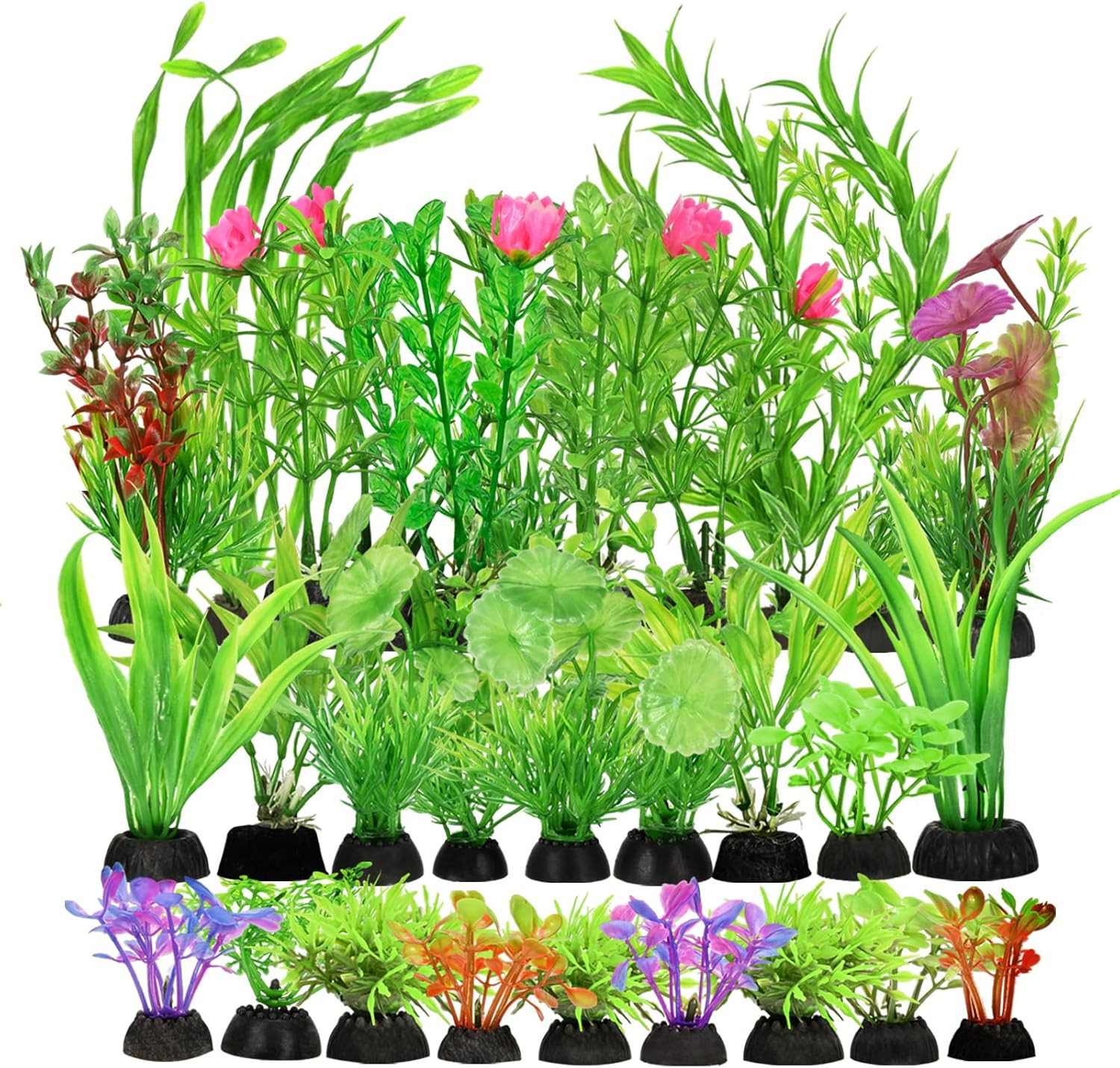 30Pcs Aquarium Plants, Green Fish Tank Plants, Artificial Aquarium Fish Tant Dec