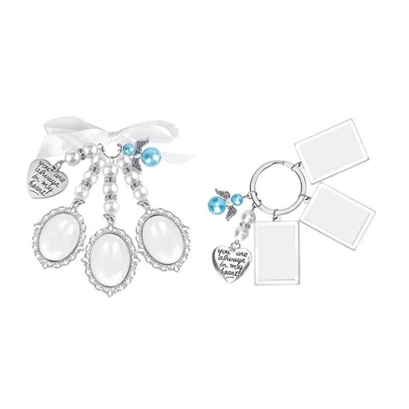 Oval Bridal Charm Bridal Bouquet Charm Angel Wing Photo Bouquet Charm Pendant