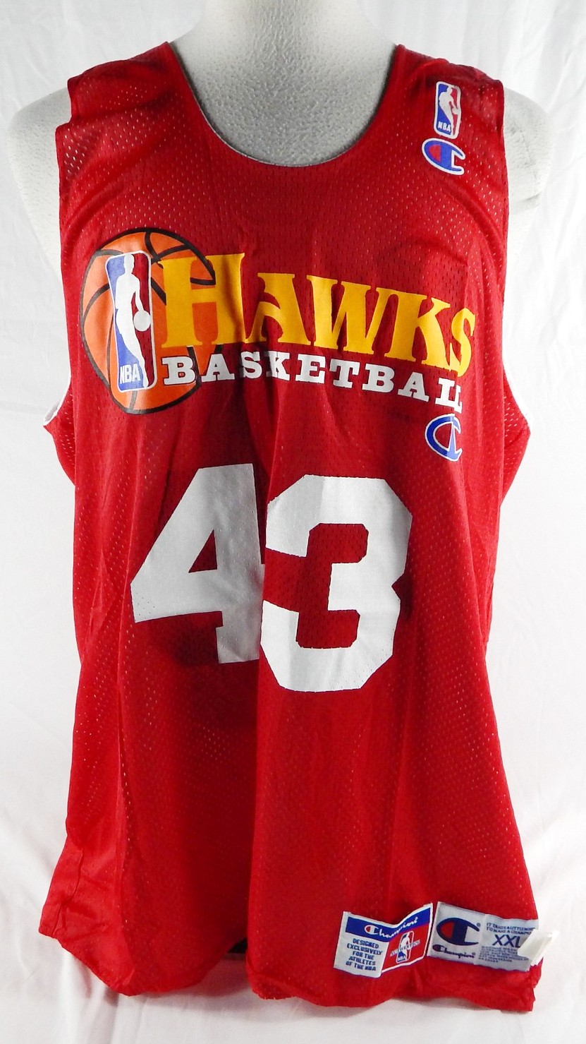 1990s Atlanta Hawks #43 Game Issued Red Practice Jersey XXL 833