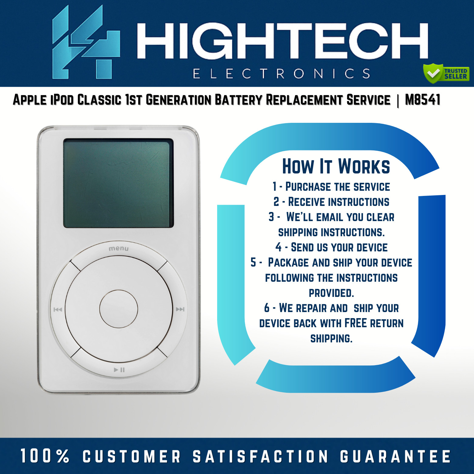 Apple iPod Classic 1st Generation Battery Replacement Service | M8541 Repair