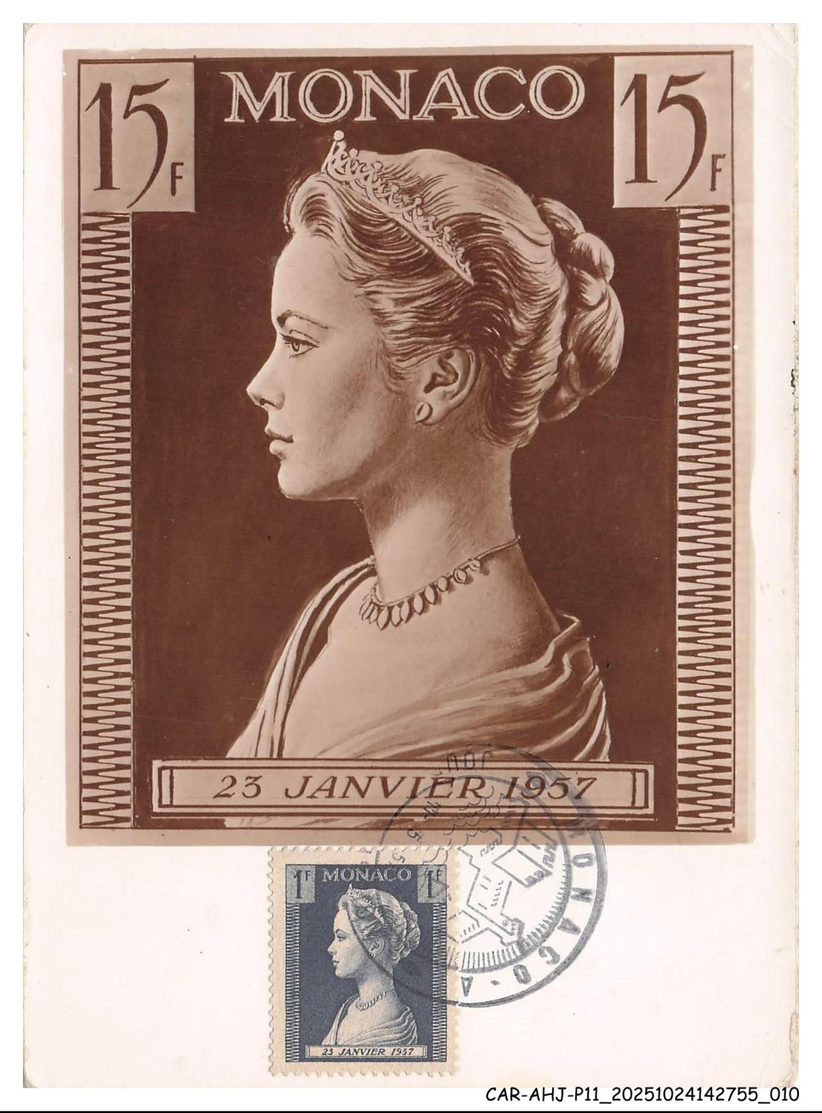 CAR-AHJP11-0475-CARTE-MAXIMUN - MONACO - Portrait Of A Woman - 1957