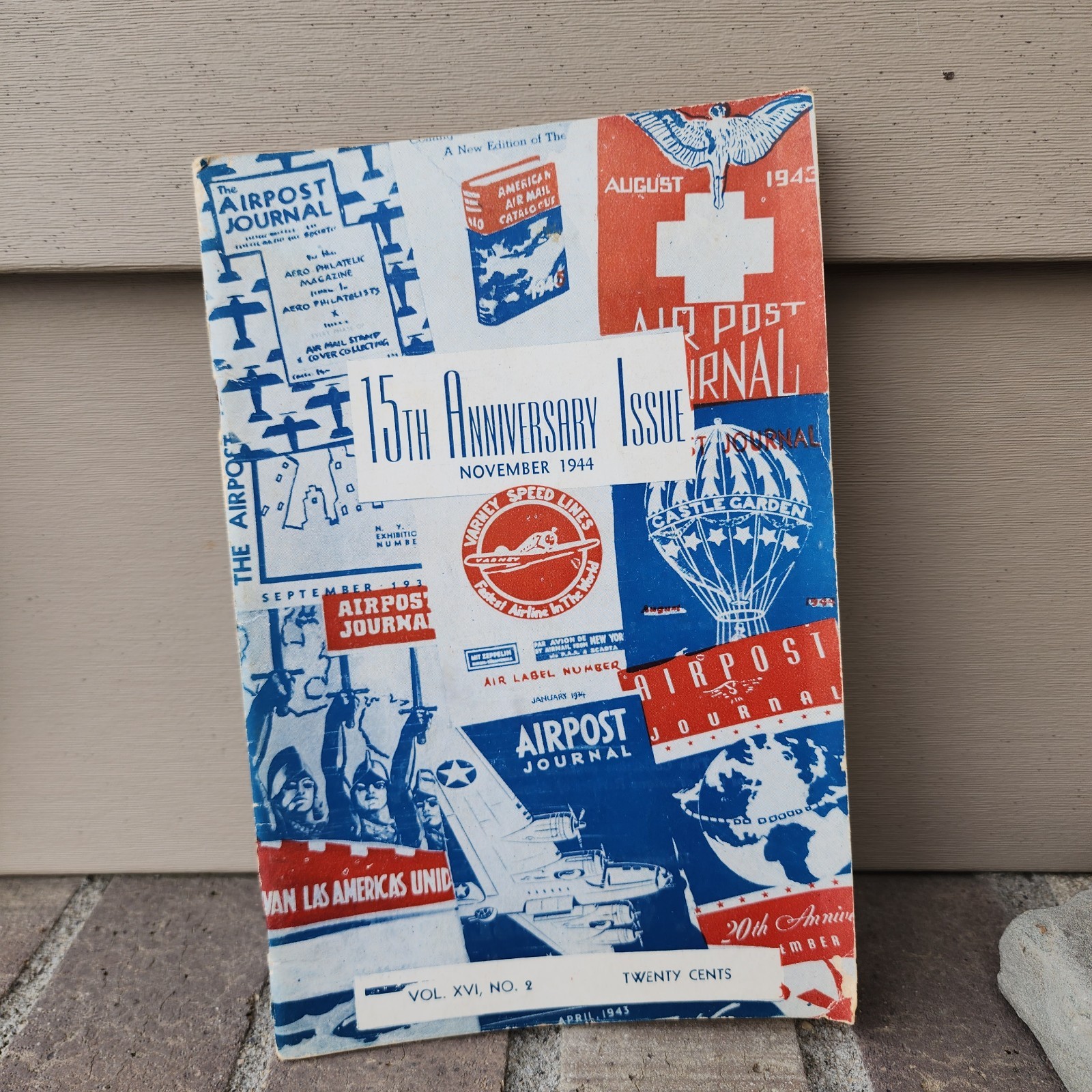 1944 Air Post Journal Stamp Booklet Airpost 15th Anniversary Edition Magazine 