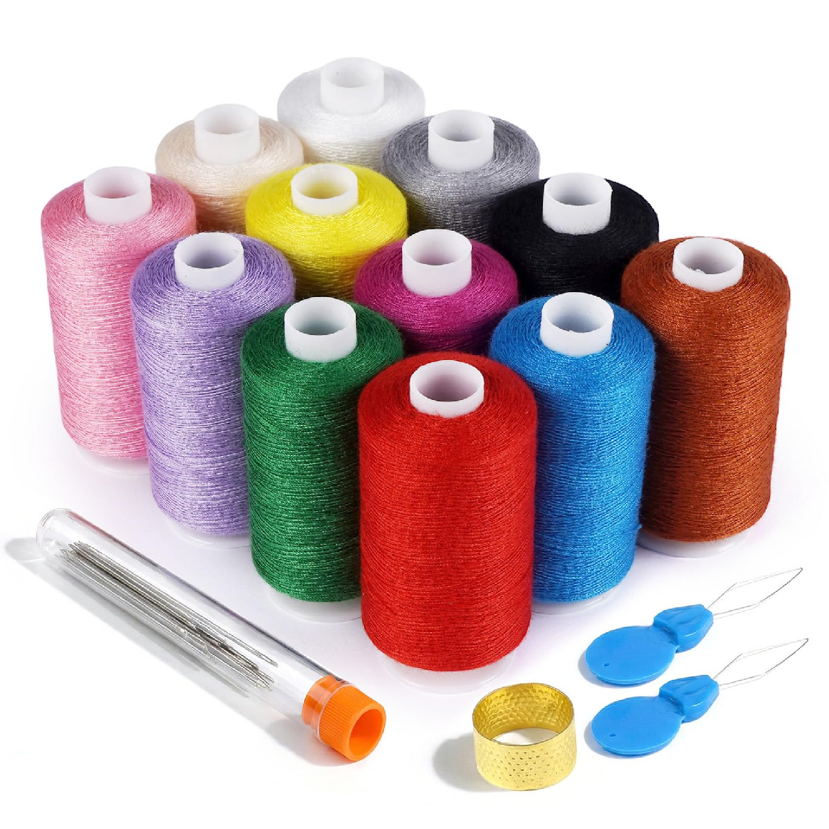 StiVerse 12 Colors Sewing Thread, 700 Yards Each, Polyester, All-Purpose