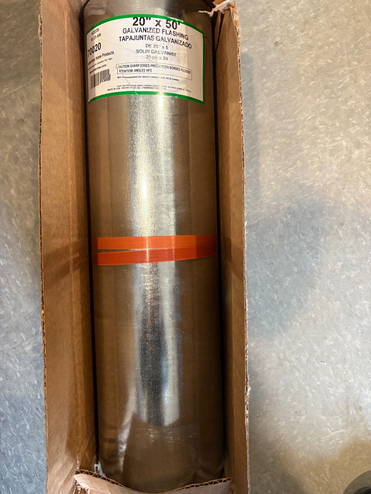 Amerimax 20 In. x 50 Ft. Mill Galvanized Roll Valley Flashing 700202 Amerimax