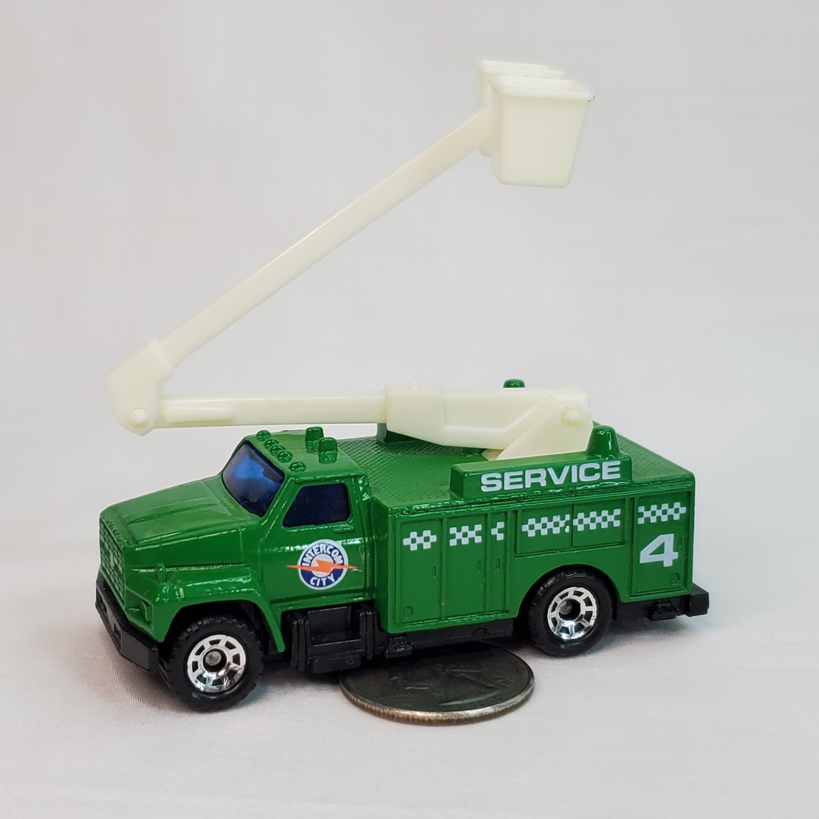Vintage 1992 Matchbox Diecast Intercom City mc-570 Camions Green Service Truck