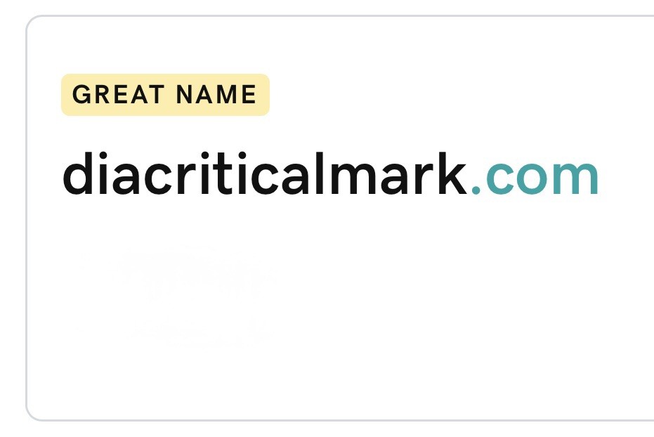 DIACRITICALMARK.COM Top Level Domain Name TLD Website