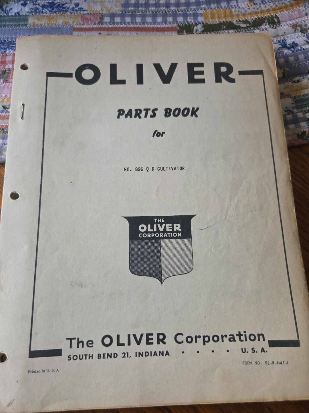 Oliver 895 QD Cultivator Parts Book