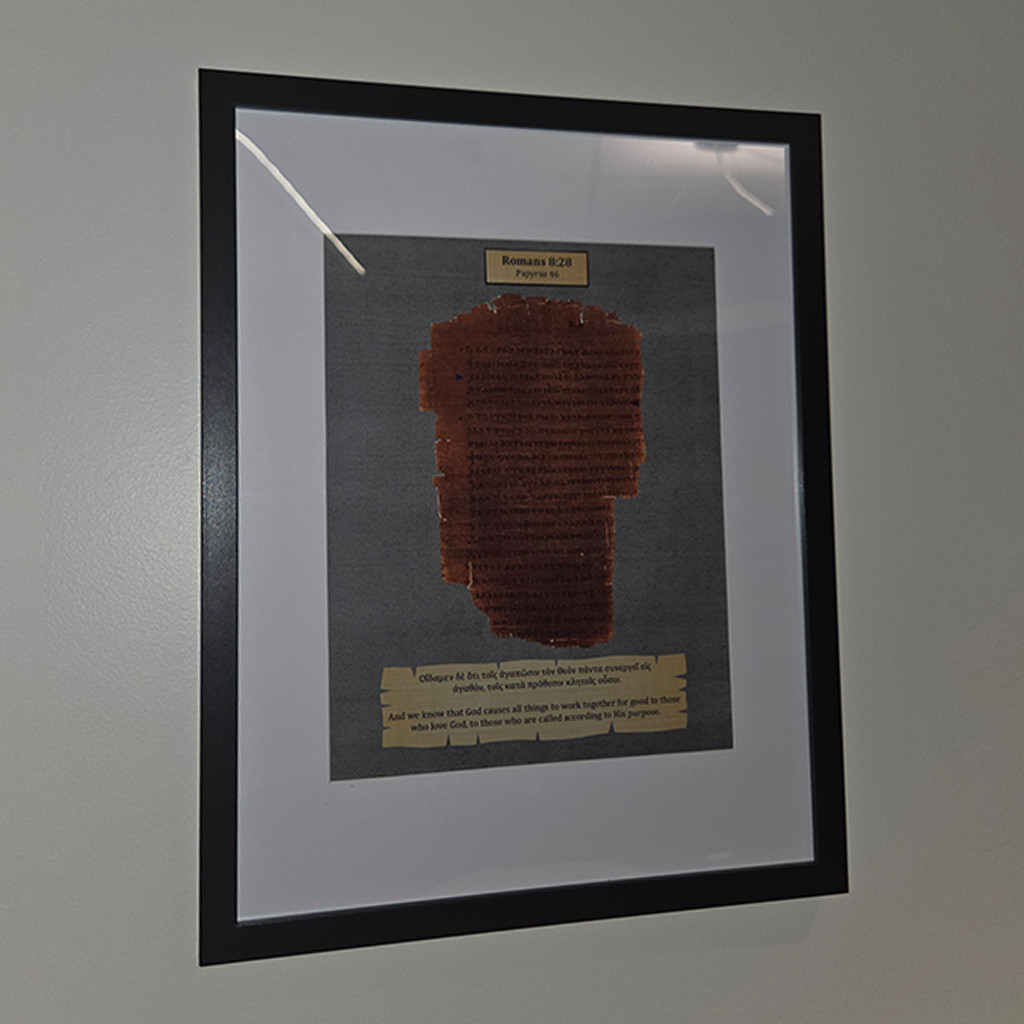 Framed Replica Bible Manuscript - w/ English Translation - Unique Christian Gift