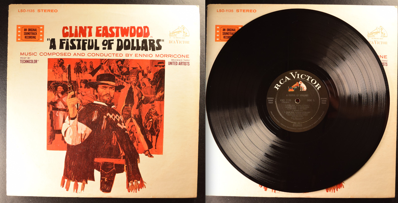 NM A FISTFUL OF DOLLARS LEONE MORRICONE VINYL LP RCA LSO-1135 ORG PRESSING 1967