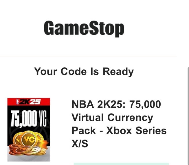 NBA 2K25 – 75,000 VC Xbox Series X/S Digital Code – Instant Delivery