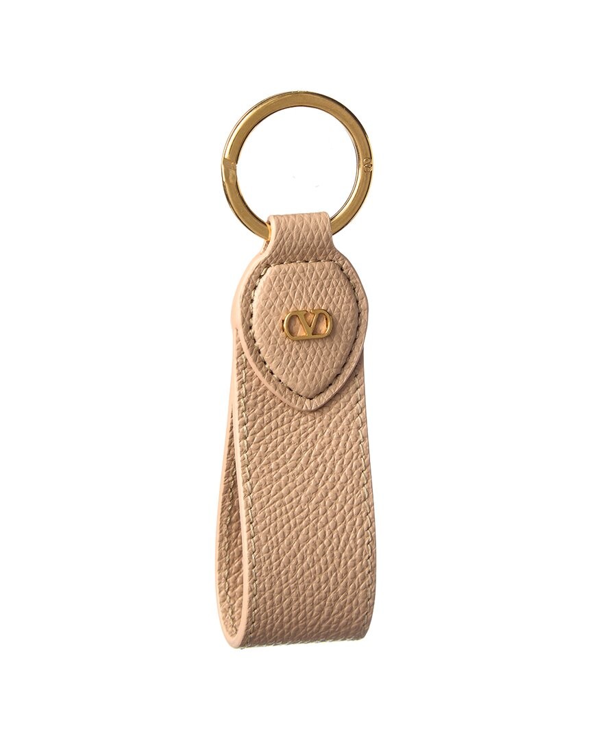 Valentino Vlogo Signature Leather Keychain Women's