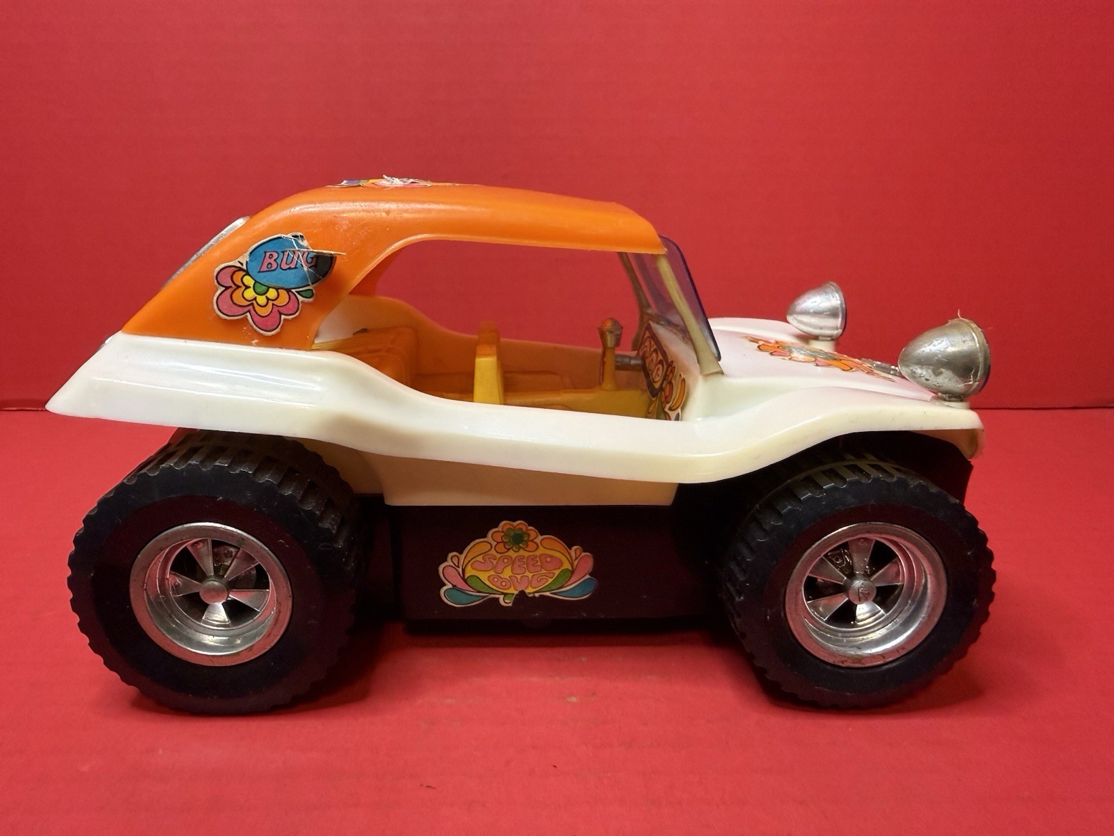 Vintage Plastic Battery Operated Dune Buggy Speed Bug Toy Hong Kong Untested