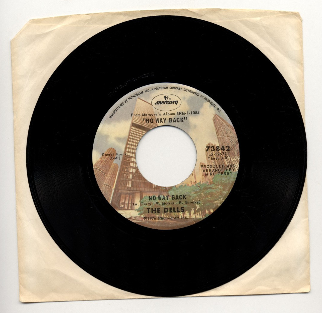 THE DELLS - No Way Back / Too Late For Love / 7" 45 RPM Vinyl Single / 1976
