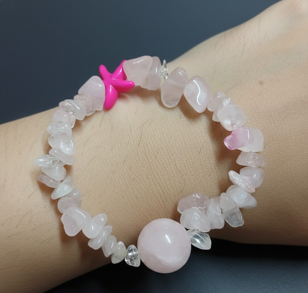 Handmade Rose quartz luxury bracelet 