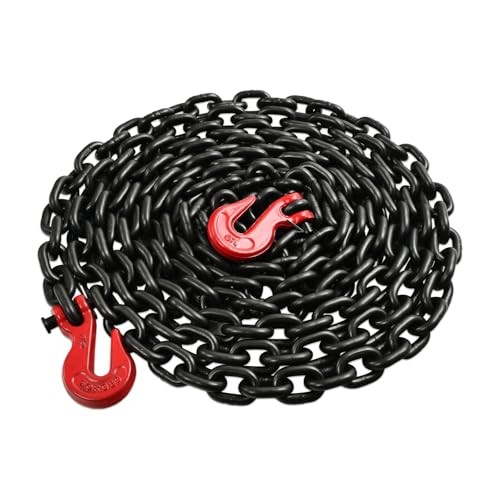 G80 Tow Chain, 3/8”x20ft Safety Transport Binder Chain with Clevis Grab black