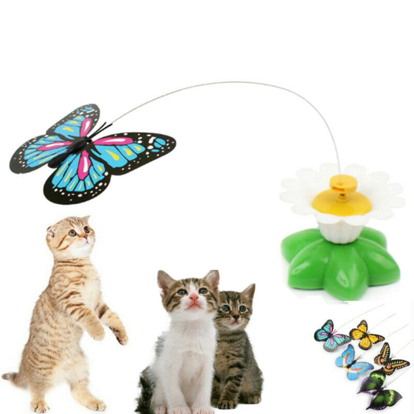 Fun Pet Electric Rotating Butterfly Toy For Cat Training Interactive Toys A