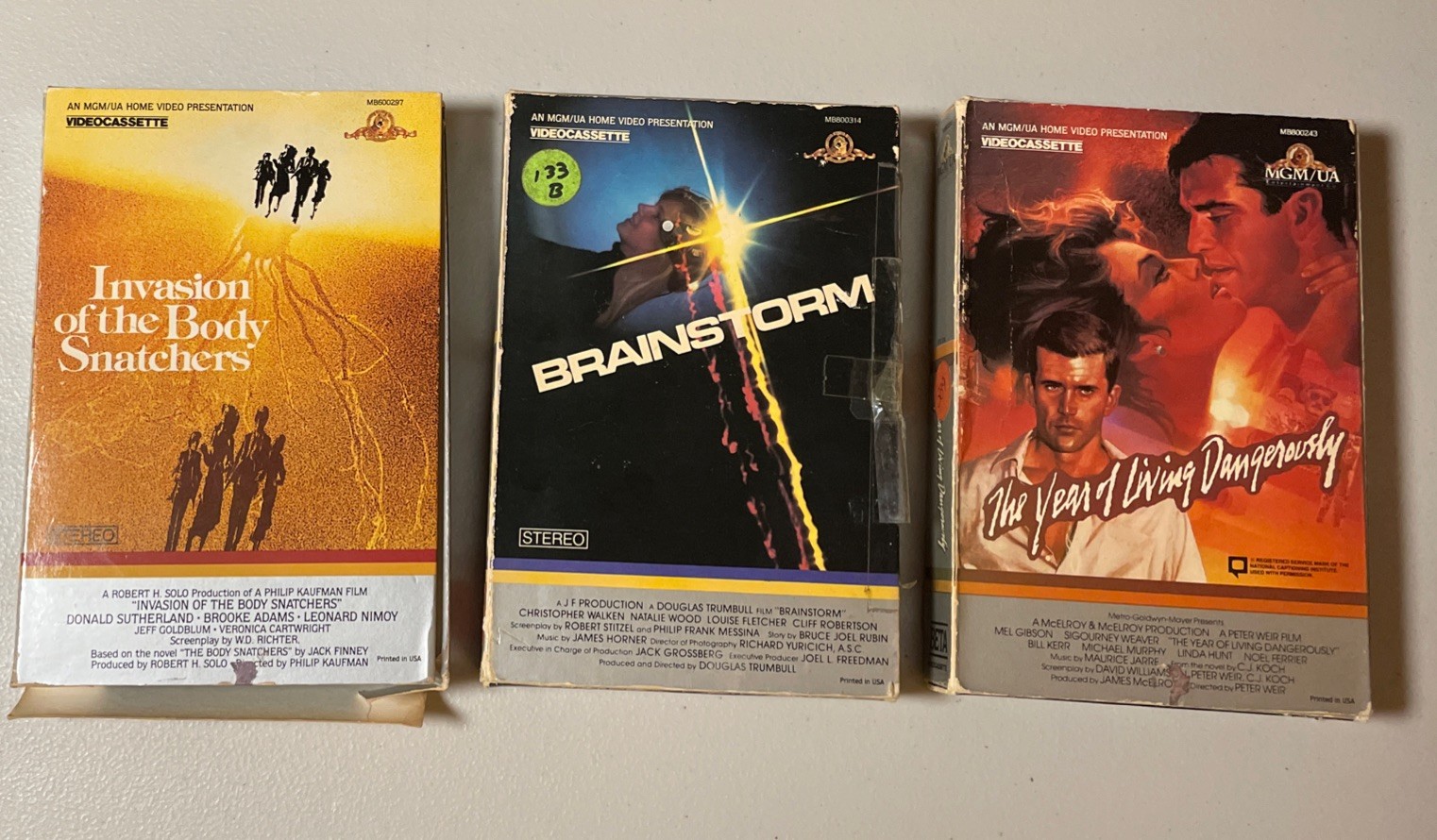 BETAMAX Beta MGM Box Tape Lot (3) - Invasion Of The Body Snatchers - Brainstorm