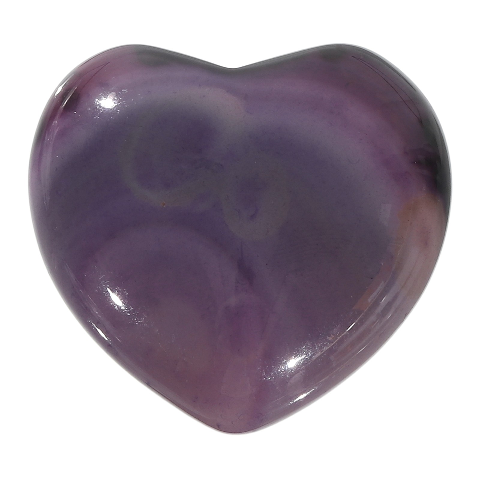 1.6 Inch Natural Heart Shaped Crystal Stone, Purple Agate
