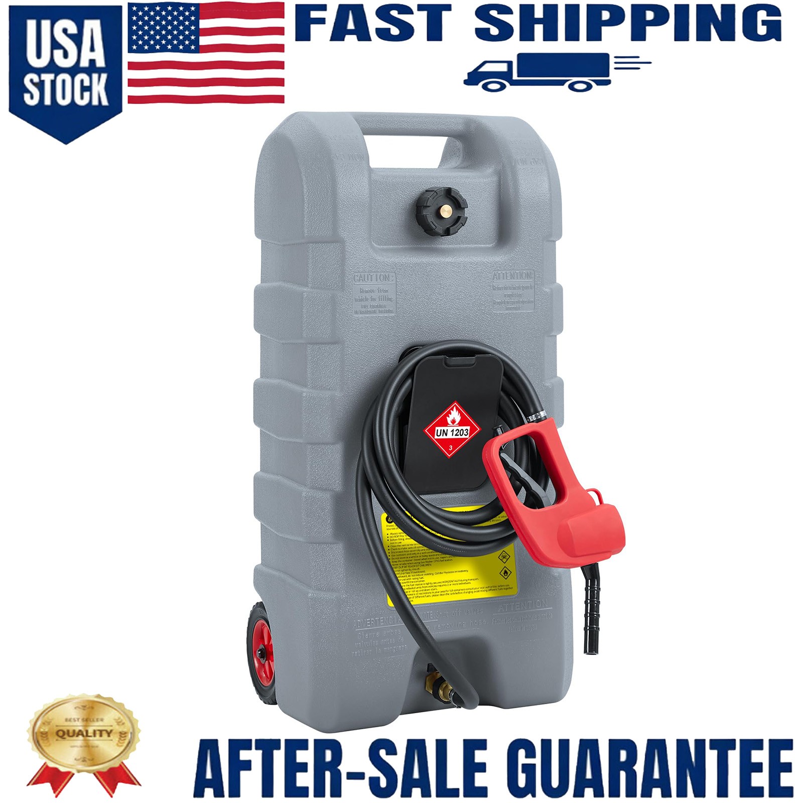 Fuel Caddy 60L, Fuel Transfer Tank, Portable Gasoline Fuel Caddy with Wheels