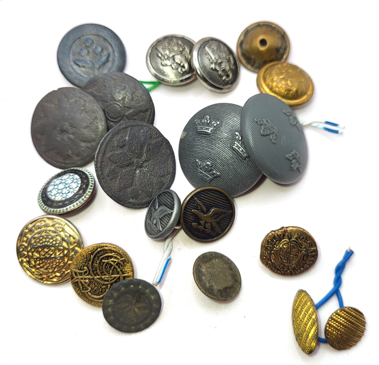 Antique Foreign Military and Civilian Buttons Mixed lot of 20