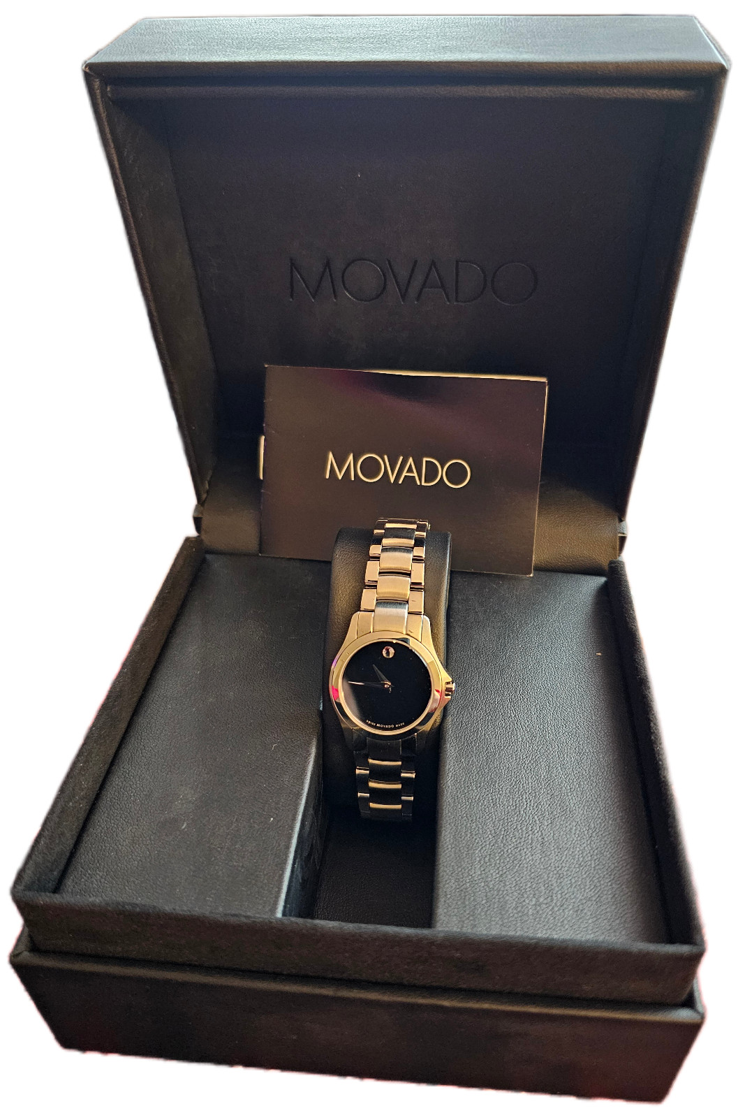 Movado Museum Watch Quartz Black Dial Lady 26mm Swiss Made 84 E 41849