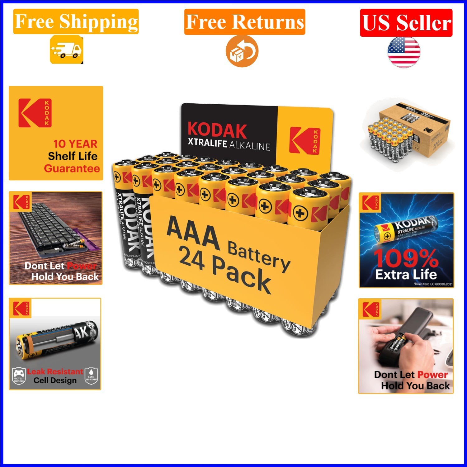 Xtralife AAA Batteries 24 Pack, 1.5V Alkaline, Long-Lasting Power, For Remote...