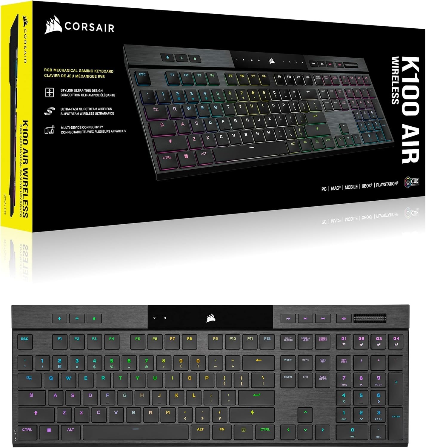 Corsair K100 AIR Wireless RGB Mechanical Gaming Keyboard Cherry MX Black