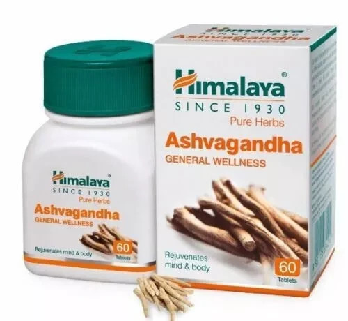 5 X Himalaya Wellness Pure Herbs Ashvagandha 60 Tablets