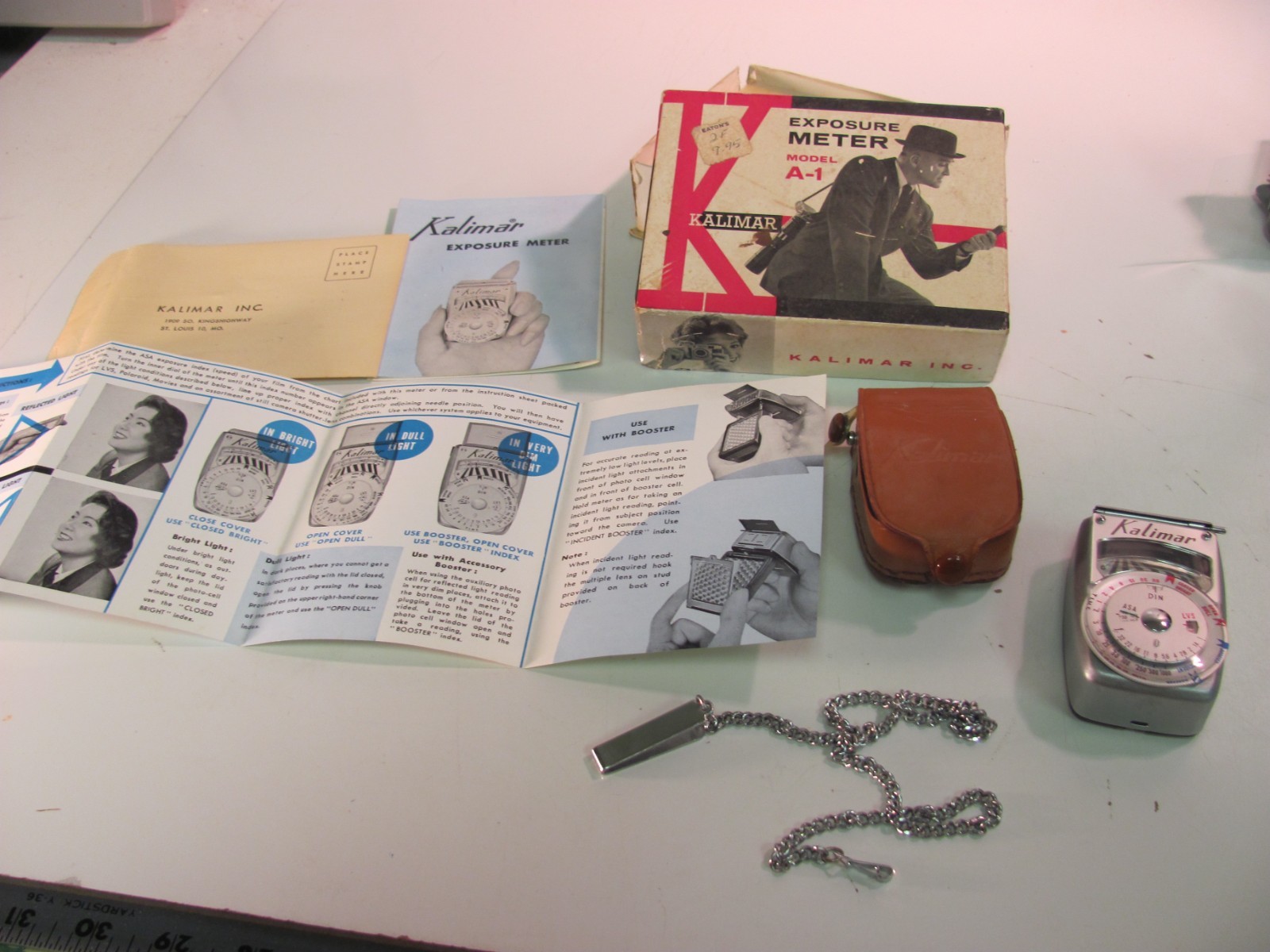 Kalimar Exposure Meter, model A-1 with original case and box